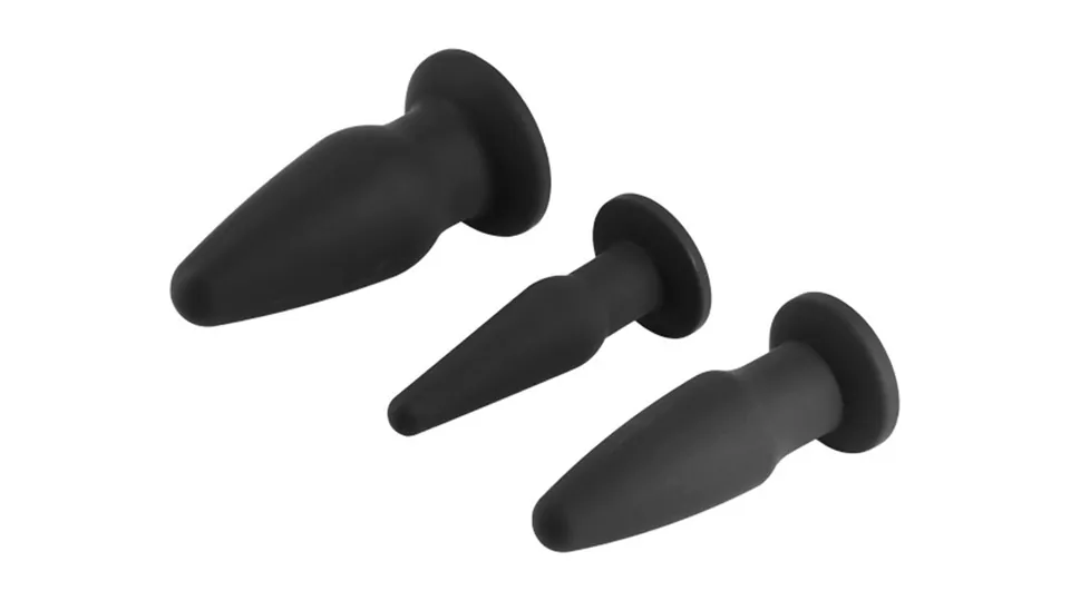 Analplug Vergleich: drei Plugs aus dem Sinful Anal-Trainingsset in drei Größen