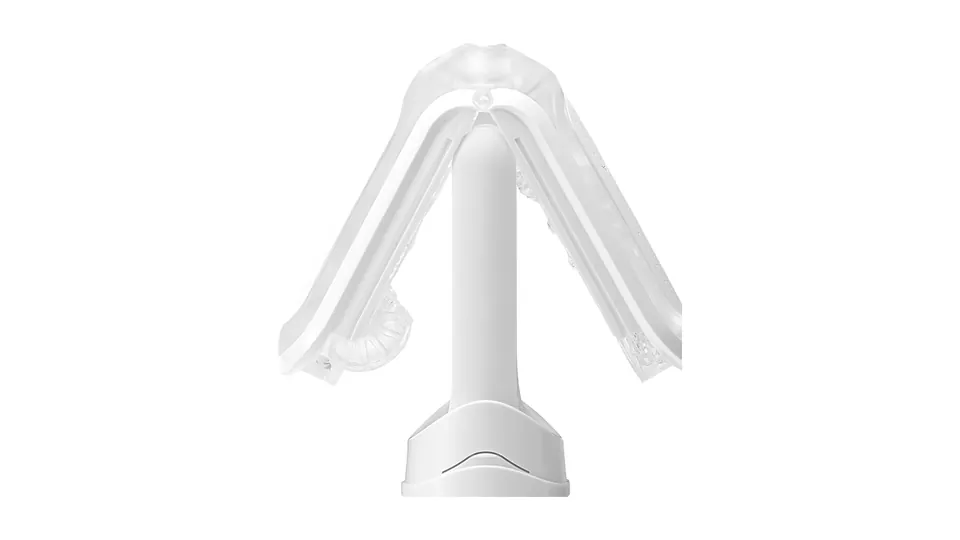 Masturbator Vergleich: Tenga Flip Zero aufgeklappt mit transparentem Innenteil