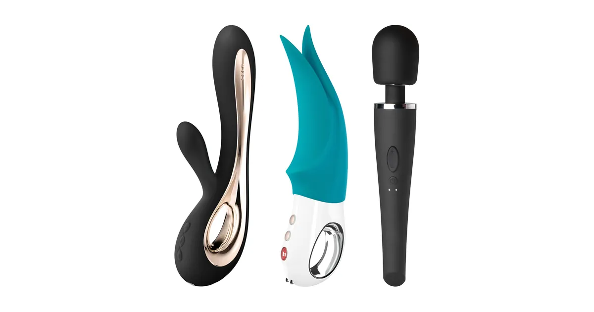 Vibrator Vergleich: LELO Soraya 2, Fun Factory Volta und Sinful Luxy Massagestab als Produktfotos
